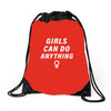 Girls Can Do Anything Drawstring Bags