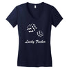 lucky fuers dice Women's V-Neck T-Shirt