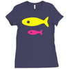 big fish little fish cardboard box Ladies Fitted T-Shirt