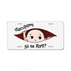 April Peeking Out Baby Boy in Spanish License Plate