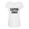 caution zombies Maternity Scoop Neck T-shirt