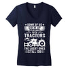 Some Of Us Grew Up Playing With Tractors The Lucky Ones Still Do Women's V-Neck T-Shirt