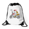 lets the adventure begin Drawstring Bags