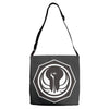 white and black Adjustable Strap Totes