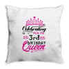Celebrating With the 3rd Birthday Queen Throw Pillow