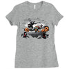 oblivious ninja trick or treat Ladies Fitted T-Shirt