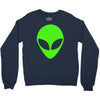 uomo alieno ufo stampa verde fluo divertente mitiche Crewneck Sweatshirt