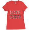 love cheer gold mixed media Ladies Fitted T-Shirt
