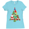 christmas tree made of bells stocking santa Ladies Fitted T-Shirt