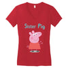 peppa pig sister pig Women's V-Neck T-Shirt