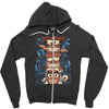 crazy totem Zipper Hoodie