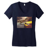 dinosaur in newyork Women's V-Neck T-Shirt