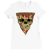 pizza skull Ladies Fitted T-Shirt