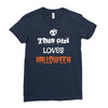 this girl loves halloween Ladies Fitted T-Shirt