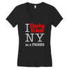 i only like ny as a friend Women's V-Neck T-Shirt