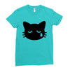 sad cat Ladies Fitted T-Shirt