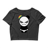 angry panda rainbow Crop Top