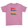 Hit Run Steal  Slide Youth Tee