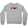i love house music t shirt edm club wear rave electro party progressiv Crewneck Sweatshirt