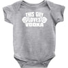 this guy loves vodka Baby Onesie
