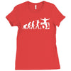 dj evolution funny music mixing djing disk jockey turntable Ladies Fitted T-Shirt