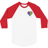 Love Is Love Lgbt Rainbow Heart 3/4 Sleeve Shirt