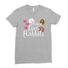 peace love rabbits Ladies Fitted T-Shirt