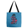 keep calm and where's carl tshirt the walking zombie tee apocalypes fu Tote Bags