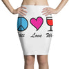 peace love wine Pencil Skirts