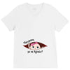 disculpame ya es agosto white girl black print V-Neck Tee