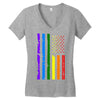 rainbow american flag Women's V-Neck T-Shirt