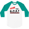the goat white t shirt greatest of all time basketball baseball footba 3/4 Sleeve Shirt