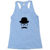 hat wayfarer glasses funny moustache hipster funny geek light tee shir Racerback Tank