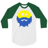 bearded smiley face 3/4 Sleeve Shirt