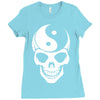 yin yang skull Ladies Fitted T-Shirt
