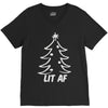 lit af christmas tree V-Neck Tee