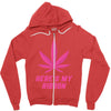 Support Breast Cancer Awareness With A Pink Cannabis Leaf Zipper Hoodie