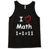 kids boys childrens i love math 1+1=11 funny Tank Top