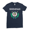 snowman christmas Ladies Fitted T-Shirt