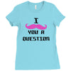 i mustache you a question pink mustache Ladies Fitted T-Shirt