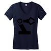 black robot Women's V-Neck T-Shirt