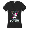 october born unicorns Women's V-Neck T-Shirt