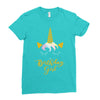 birthday unicorn girl. Ladies Fitted T-Shirt