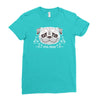 pug mom sugar skull Ladies Fitted T-Shirt