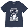 whiskey and camping! V-Neck Tee