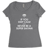 if you keep calm you'll never be a super saiyan Women's Triblend Scoop T-shirt