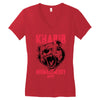 khabib nurmagomedov bear strong Women's V-Neck T-Shirt