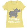 chubby unicorn rhino Ladies Fitted T-Shirt