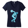 astronaut discus throwing Women's V-Neck T-Shirt