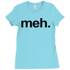 meh geek nerd t shirt funny humor retro Ladies Fitted T-Shirt